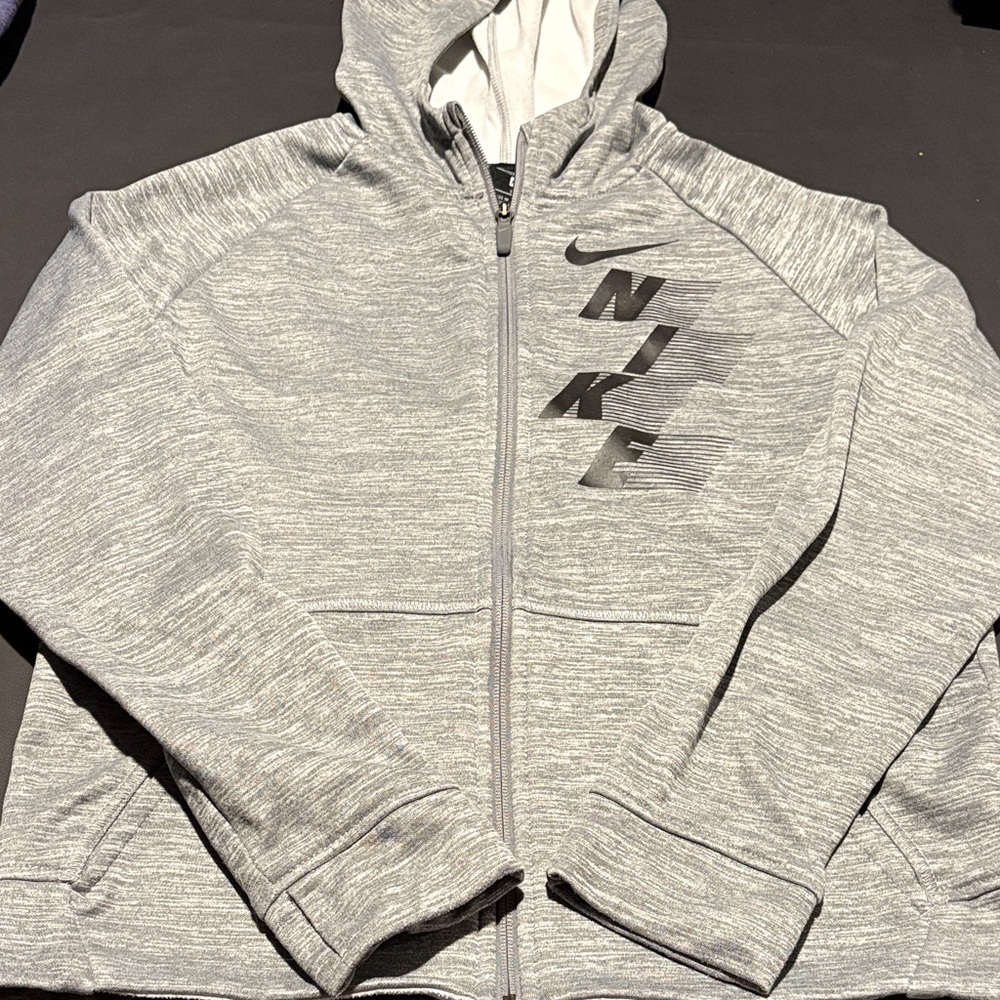Nike Kids Heather Gray Zip-Up Hoodie